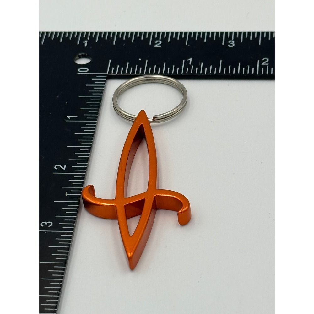 Orange Metallic Keychain Metal Bottle Opener Key Ring Accessory